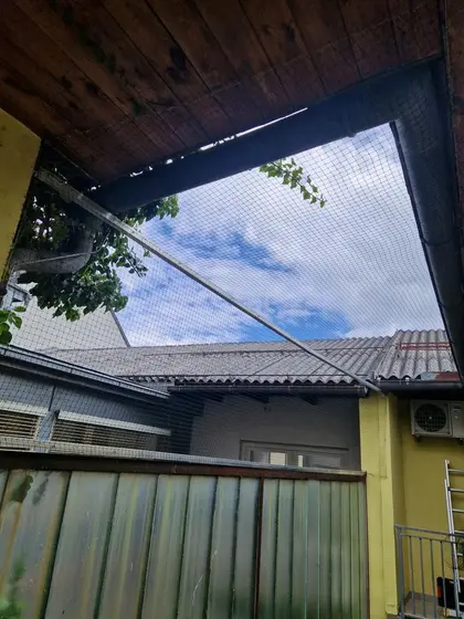 Komplett vernetzter Innenhof-Lichtschacht zur Taubenabwehr